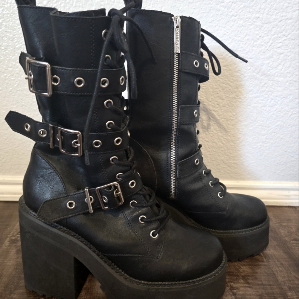 Killstar Platform Black Boots Size US 11